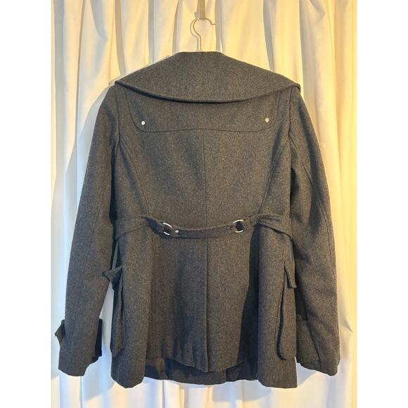 Miss Sixty Grey Wool Pea Coat Size Large - Picture 5 of 7